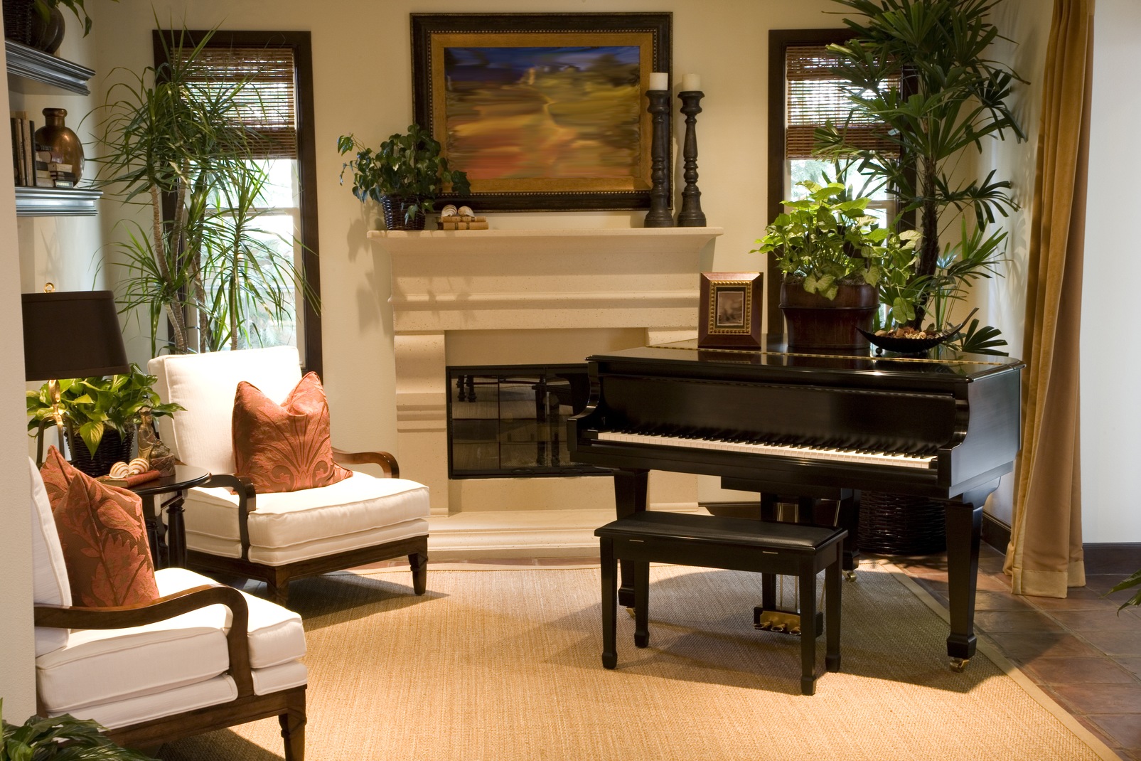 Piano On Riser In Charleston Living Room